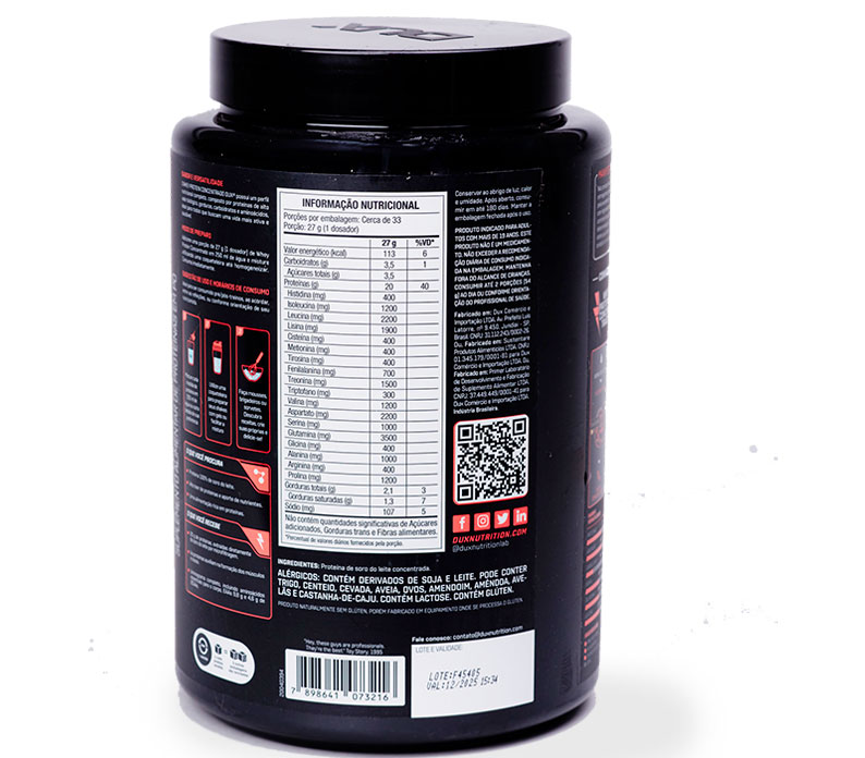 Dux Nutrition Whey Protein Concentrado 900g