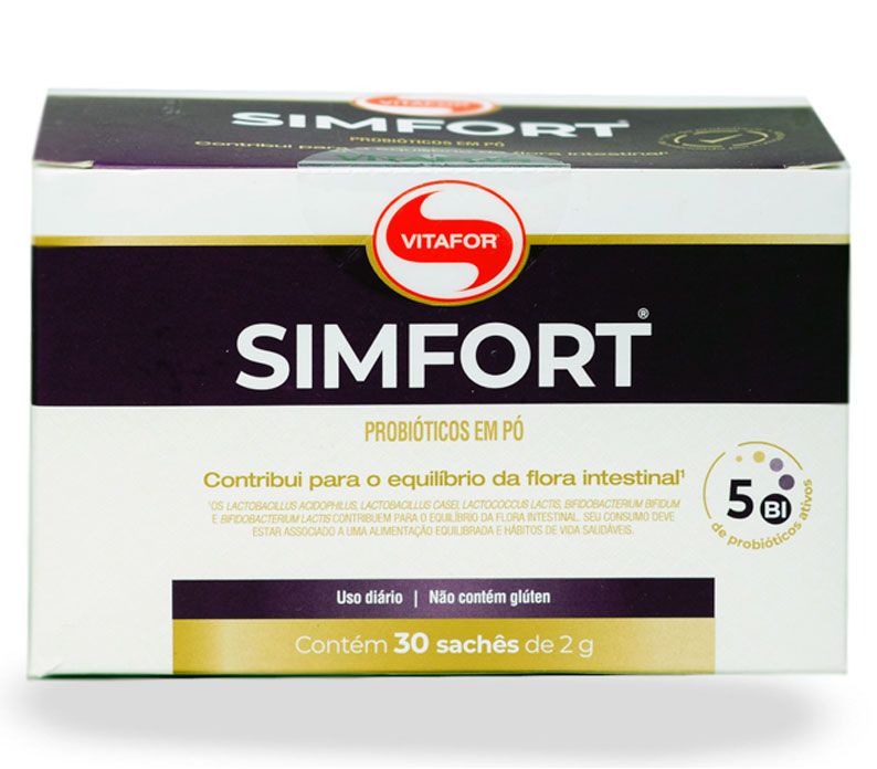 Probióticos Em Pó Simfort 30 Sachês Vitafor 2g